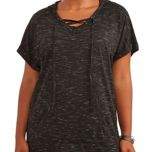 Terra & Sky Women's Short Sleeve Dolman Hoodie 1X